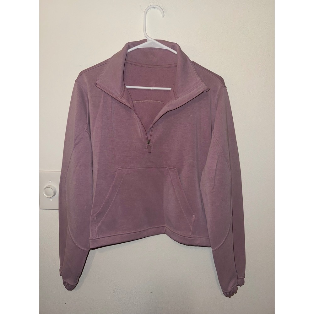 Lululemon Softstreme Oversized Cropped Waist Length Half Zip Dusty Rose Size 8